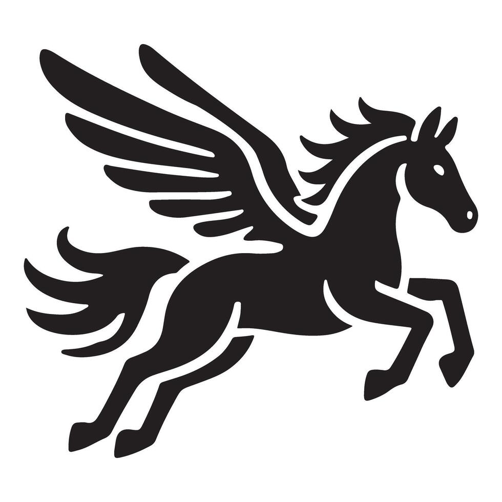 Pegasus Silhouette Illustration Design vector