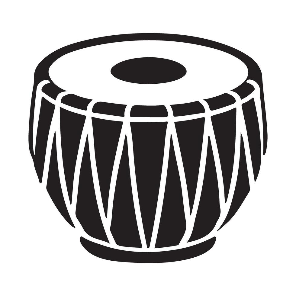 Tabla Drum Silhouette Illustration for Music Design vector