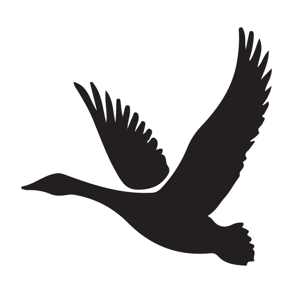 Flying Goose Silhouette Illustration vector