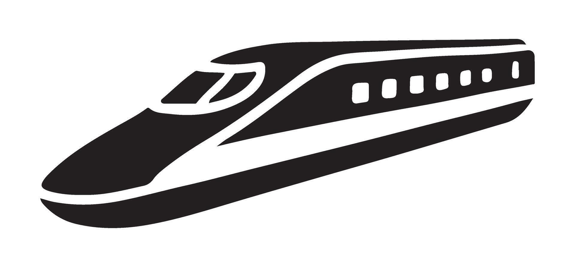 Sleek Bullet Train Silhouette Illustration vector