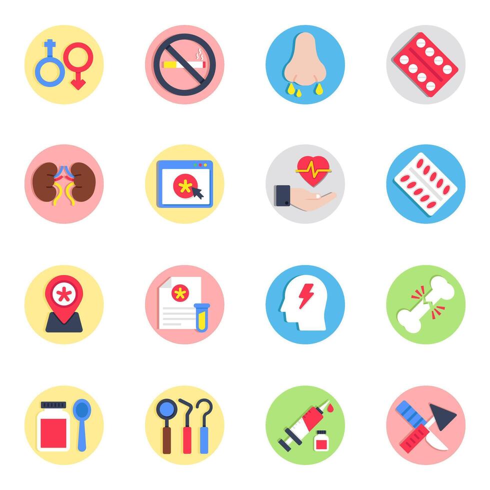 Set of Medication and medicine vector
