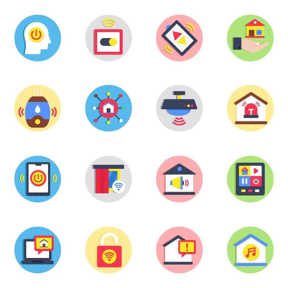 Pack of Iot Flat Icon vector