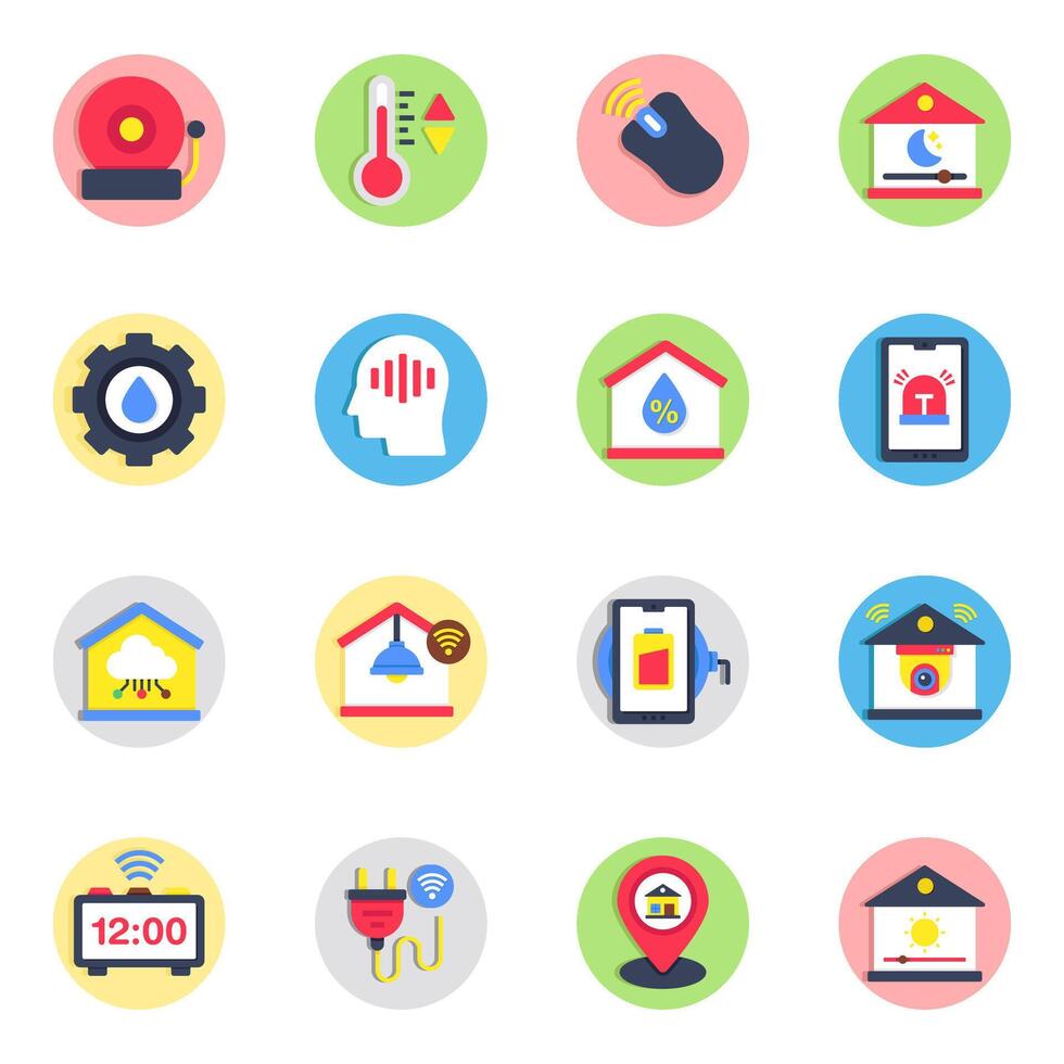 Pack of Smart Technology Flat Icon vector