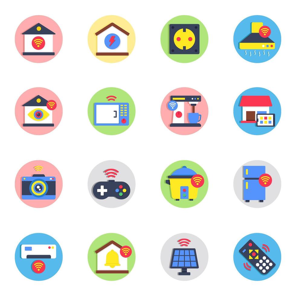 Pack of Internet of Things Flat Icon vector