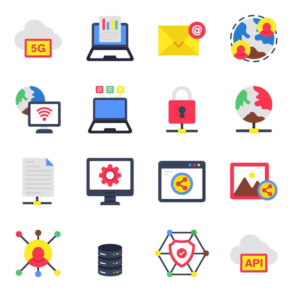 Pack of Networking vector