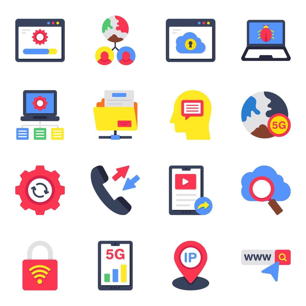 Pack of Internet Network vector