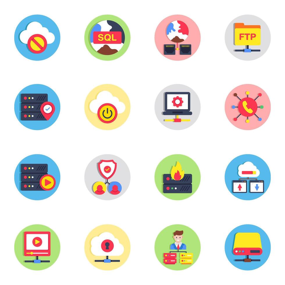 Pack of Networking and files vector