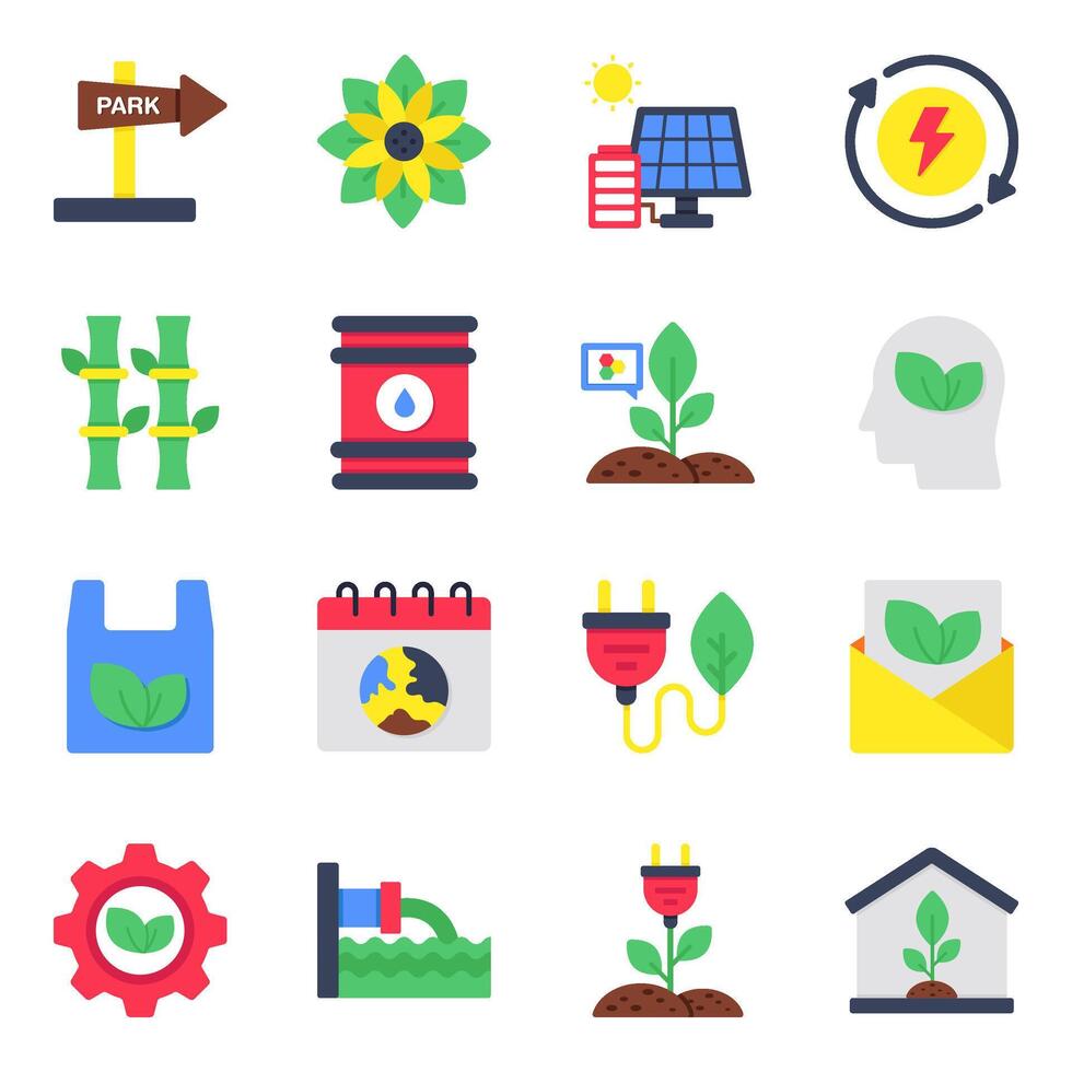 Set of Ecology and Environment vector