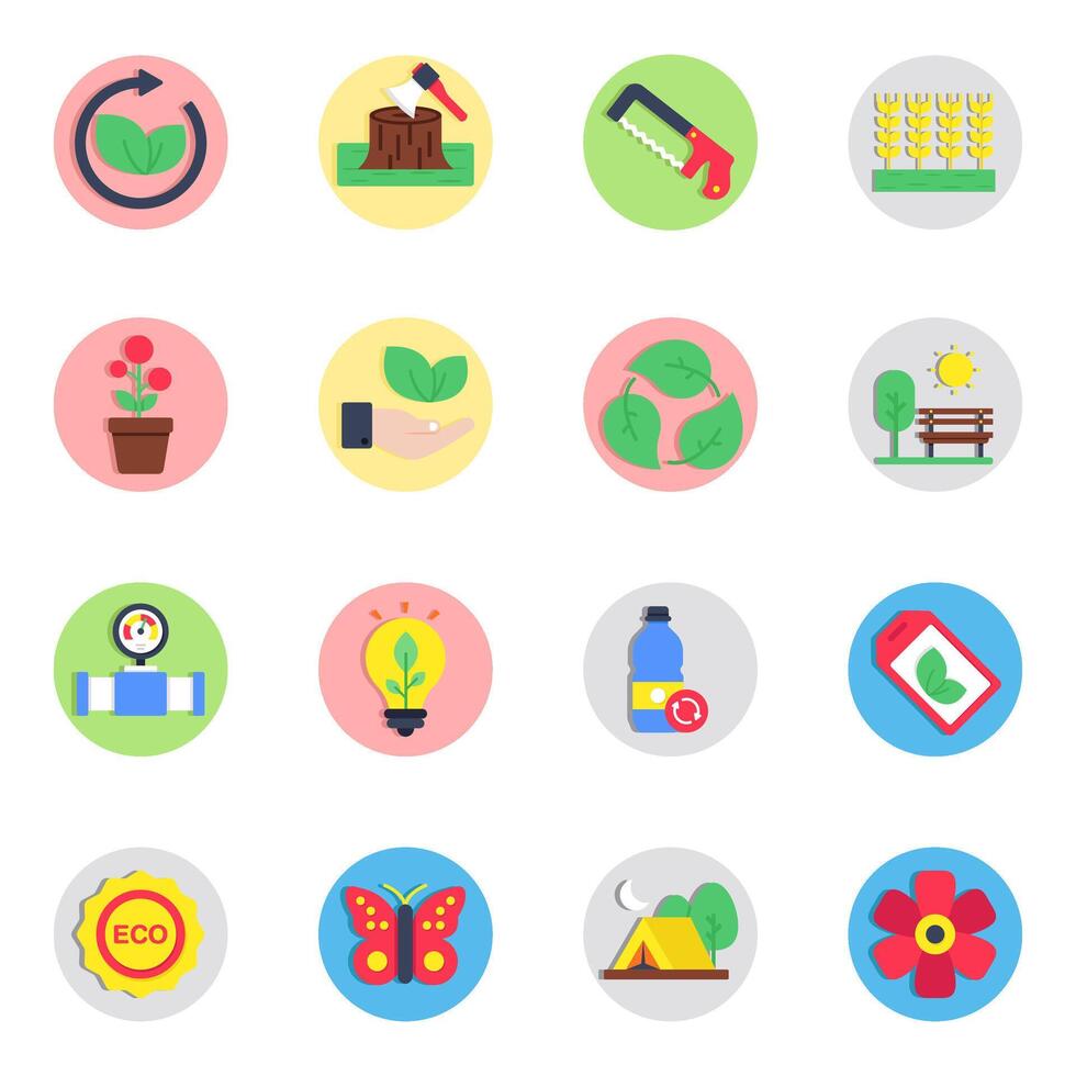 Set of Ecology and nature vector