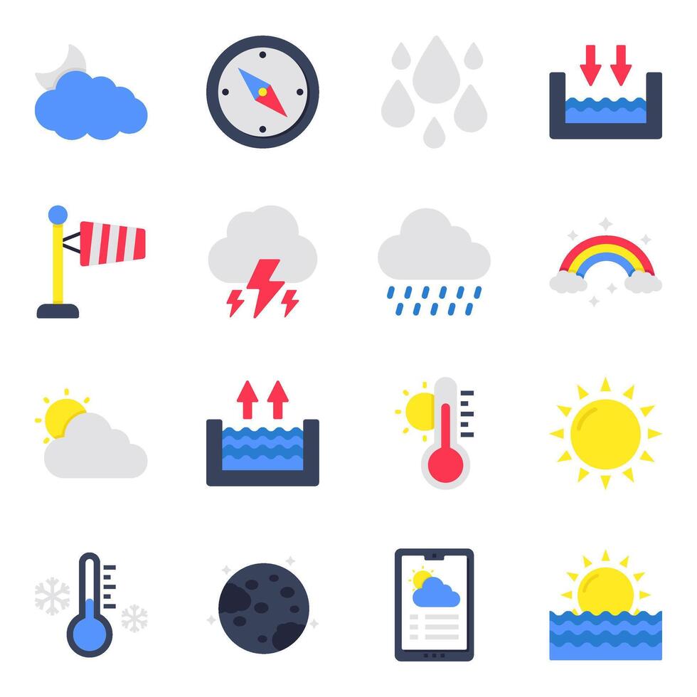 Set of Weather Flat Icons vector