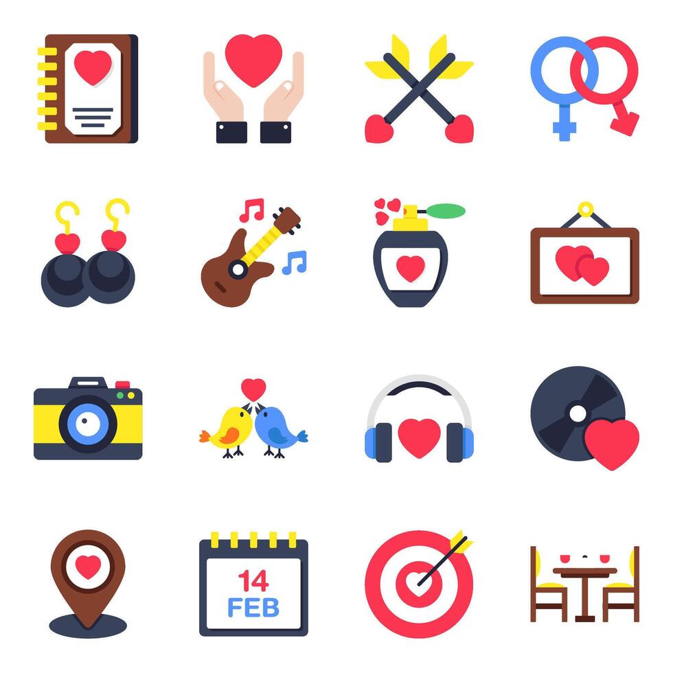 Set of Love and Affection vector