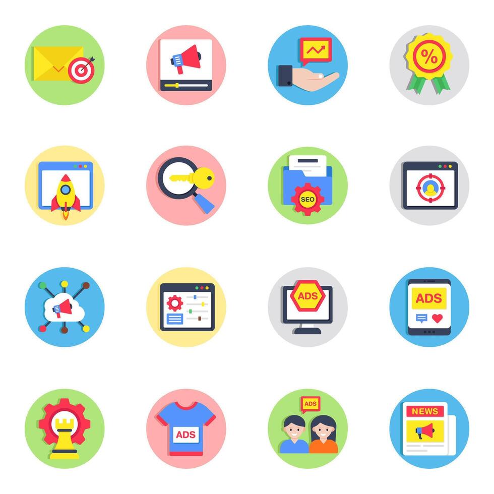 Set of Seo and Marketing vector