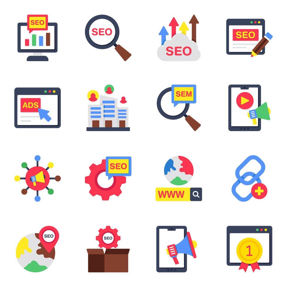 Set of Ad Flat Icons vector