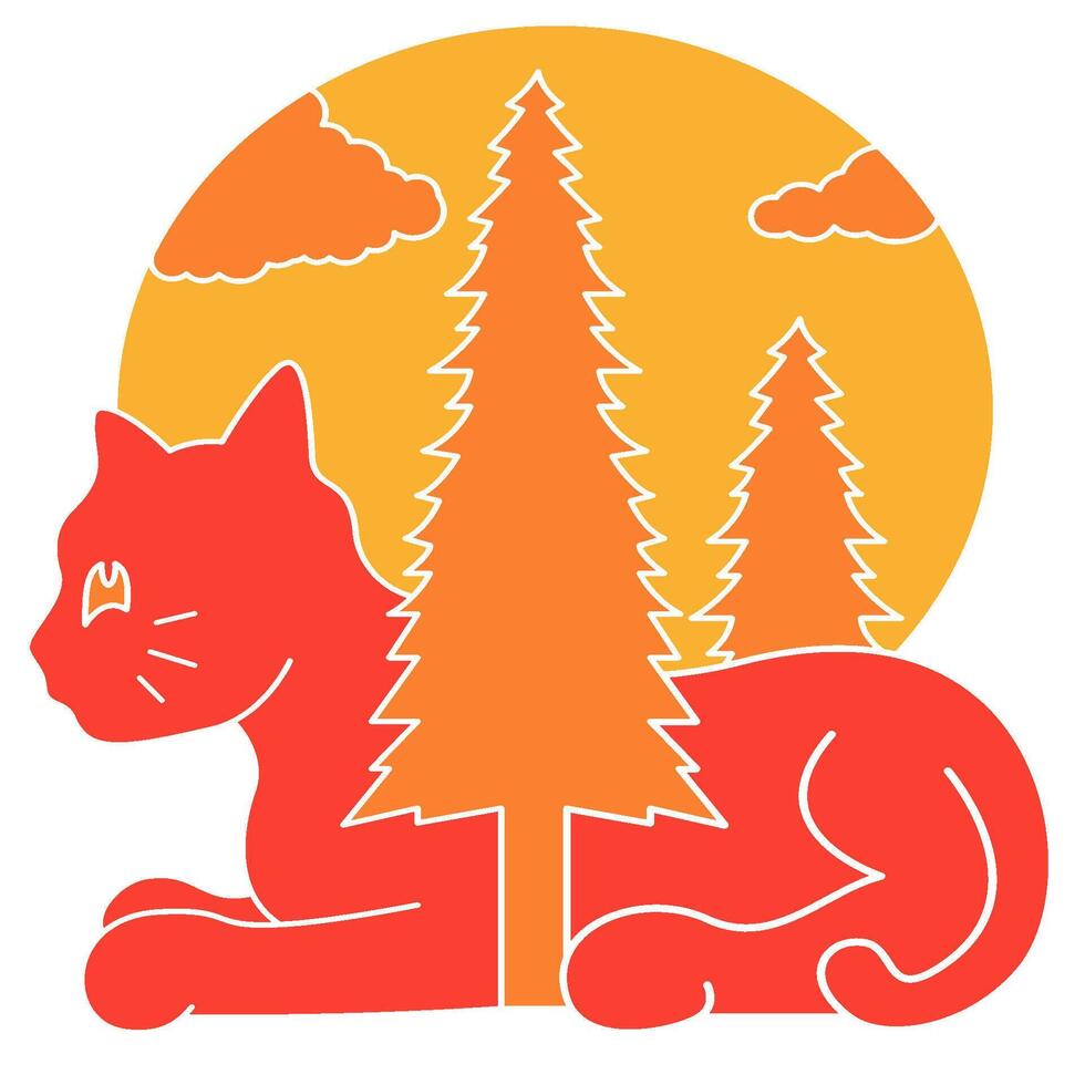 design jungle cat vector