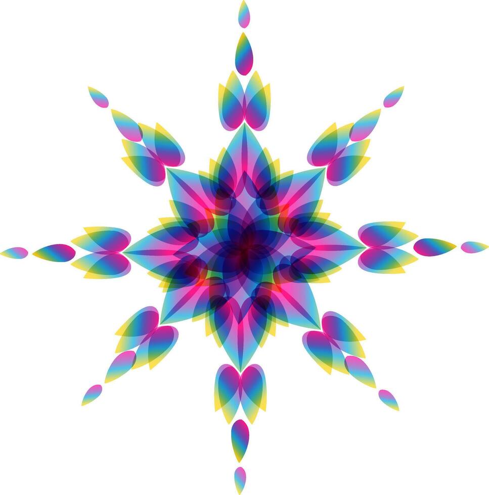 Abstract lotus flower in the style of stained glass vector