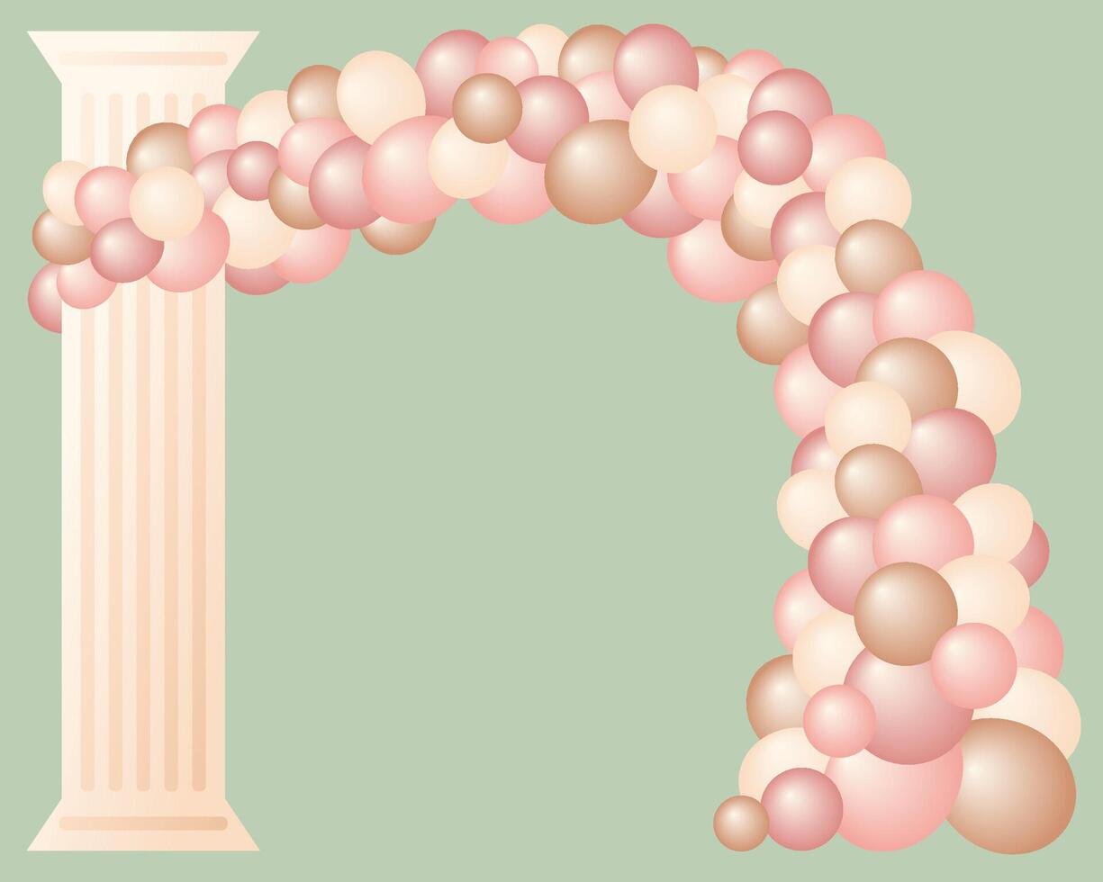 Pink Balloon Arch vector