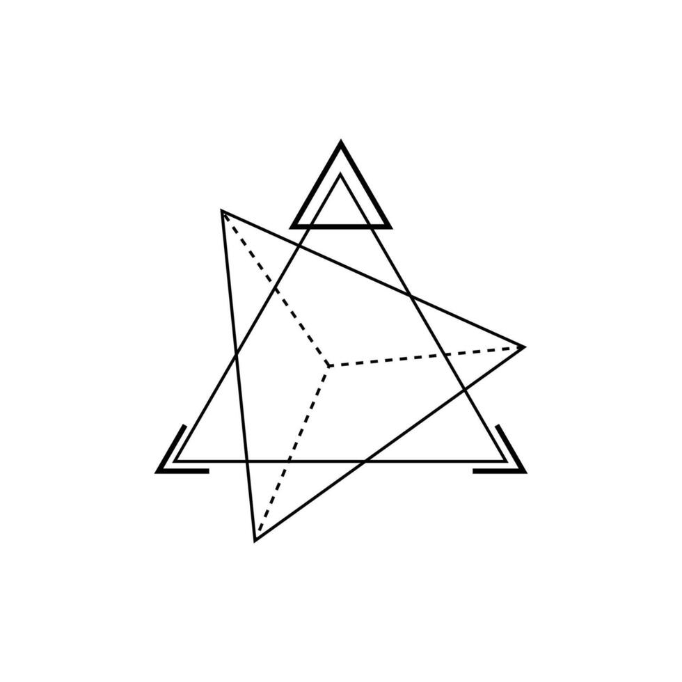 Sacred triangle with mystical symbols for meditation. vector