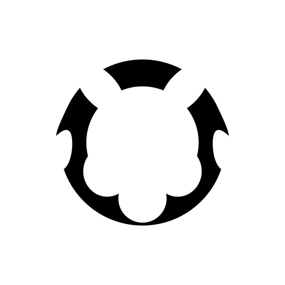 Edgy black avatar frame with horns for an evil profile. vector