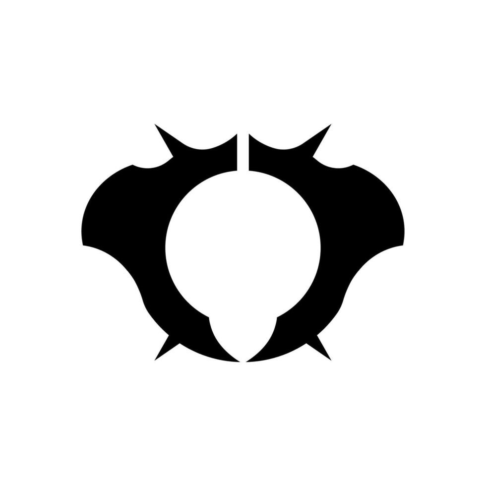 Black avatar frame with a devilish, scifi inspired look. vector