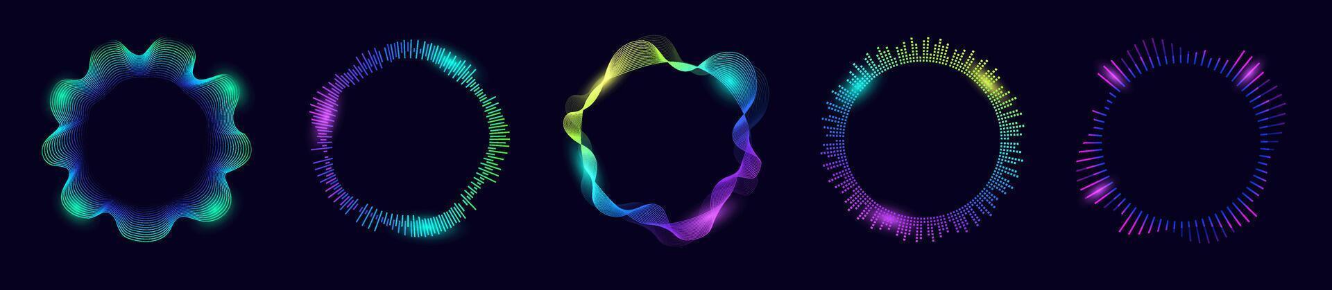 techno music circle vector