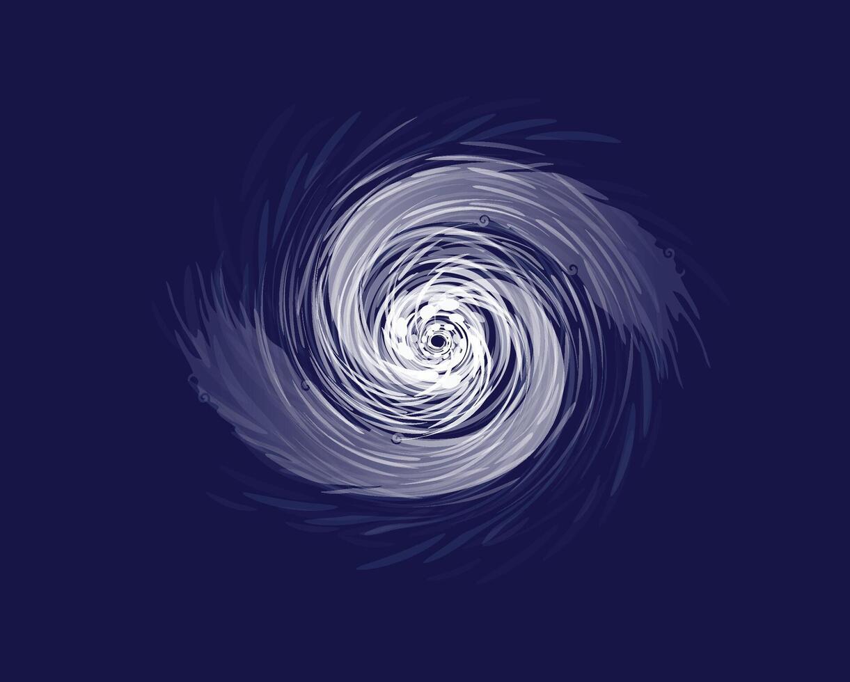 Hurricane funnel. Cyclonic weather whirlpool of climatic vortices vector