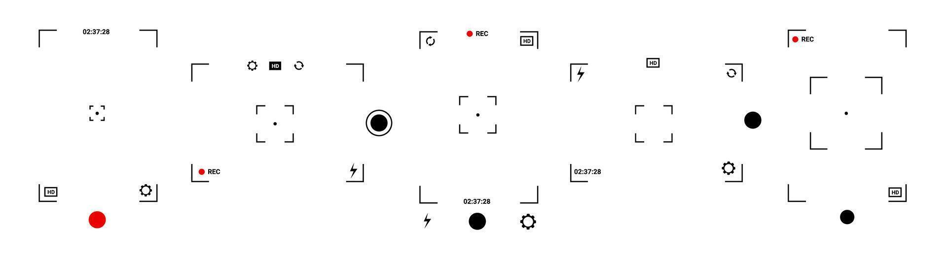 Camera template with photo and settings for tablets vector
