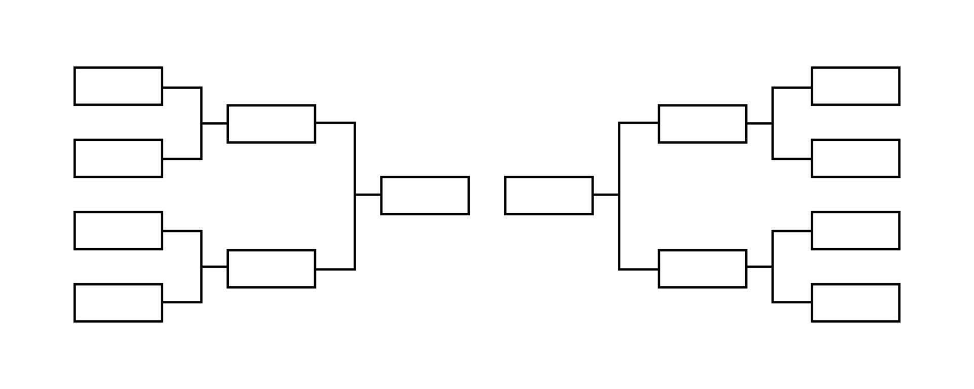Tournament chart structure in minimalistic style. Sport leadership bracket. vector