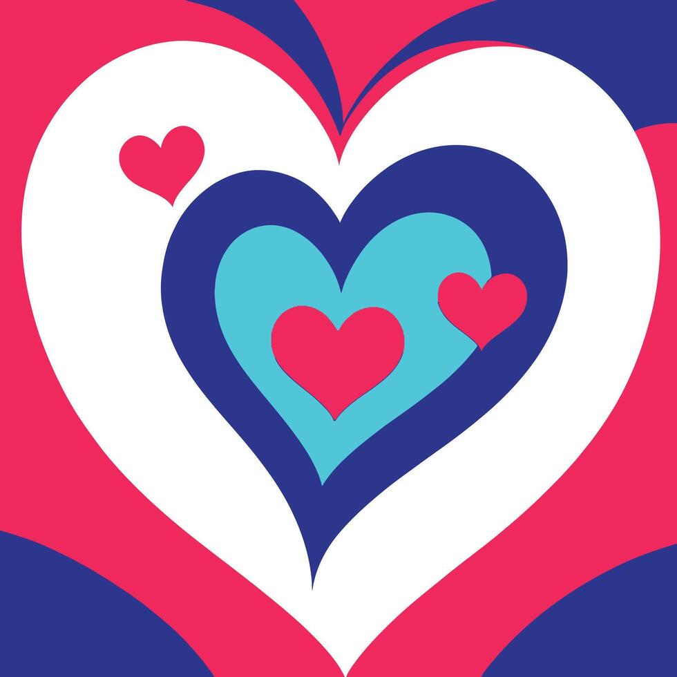 Vibrant Abstract Heart Design with Layered Colors vector