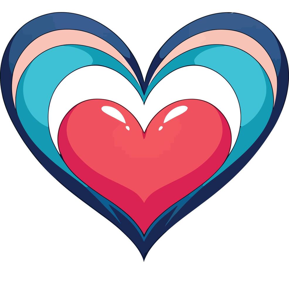 Vibrant layered heart design perfect for Valentine's Day. vector