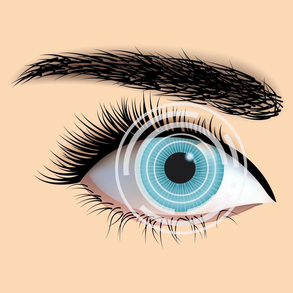 laser eye surgery LASIK. Vision correction for nearsightedness, farsightedness, and astigmatism vector