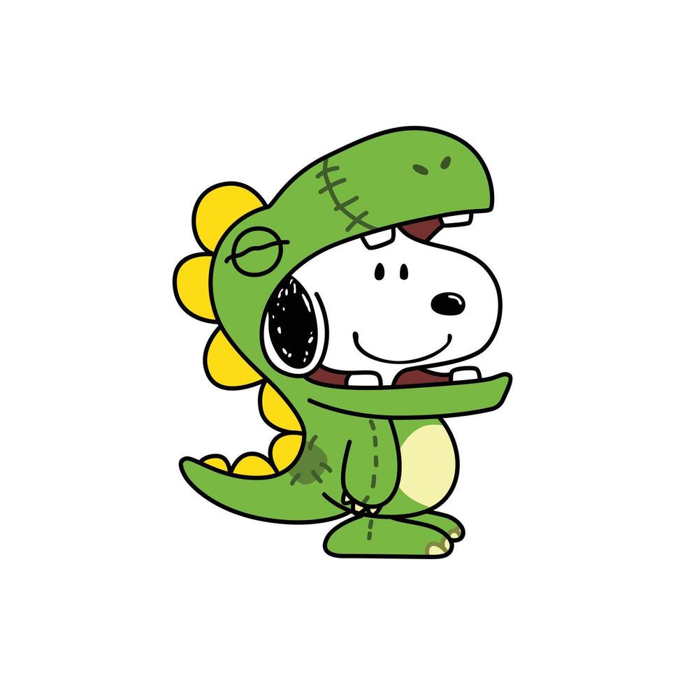 Snoopy Dino Green vector