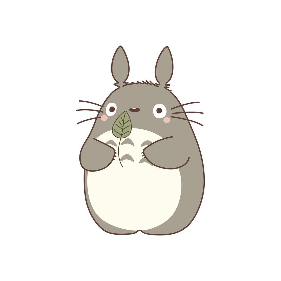 Totoro with Leaves vector