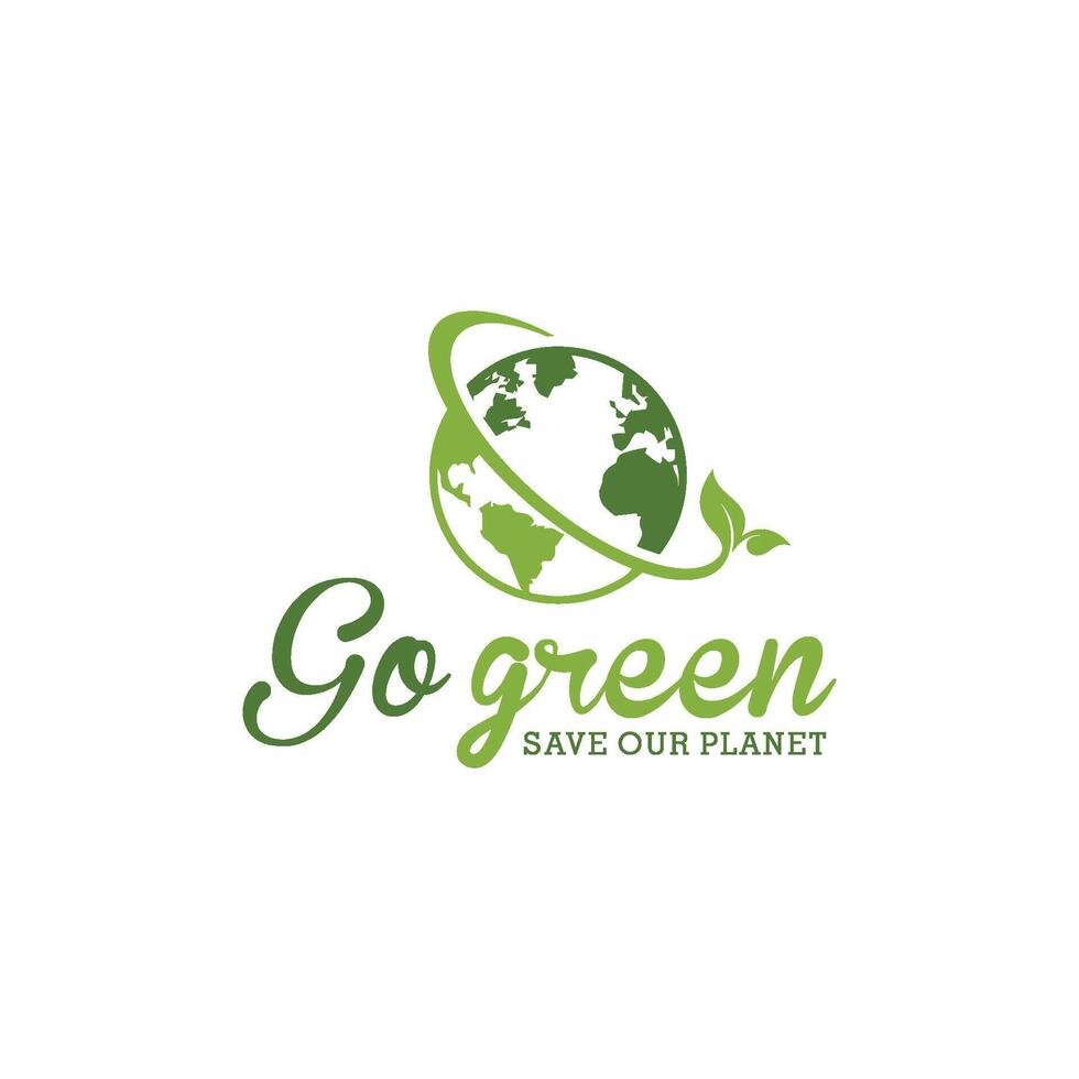 Go green in an isolated white background vector