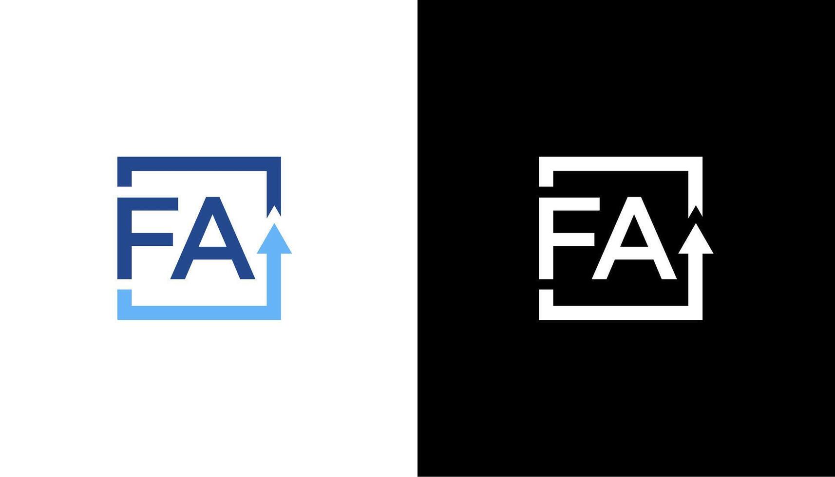 fa latter arrow square logo icon abstrack vector