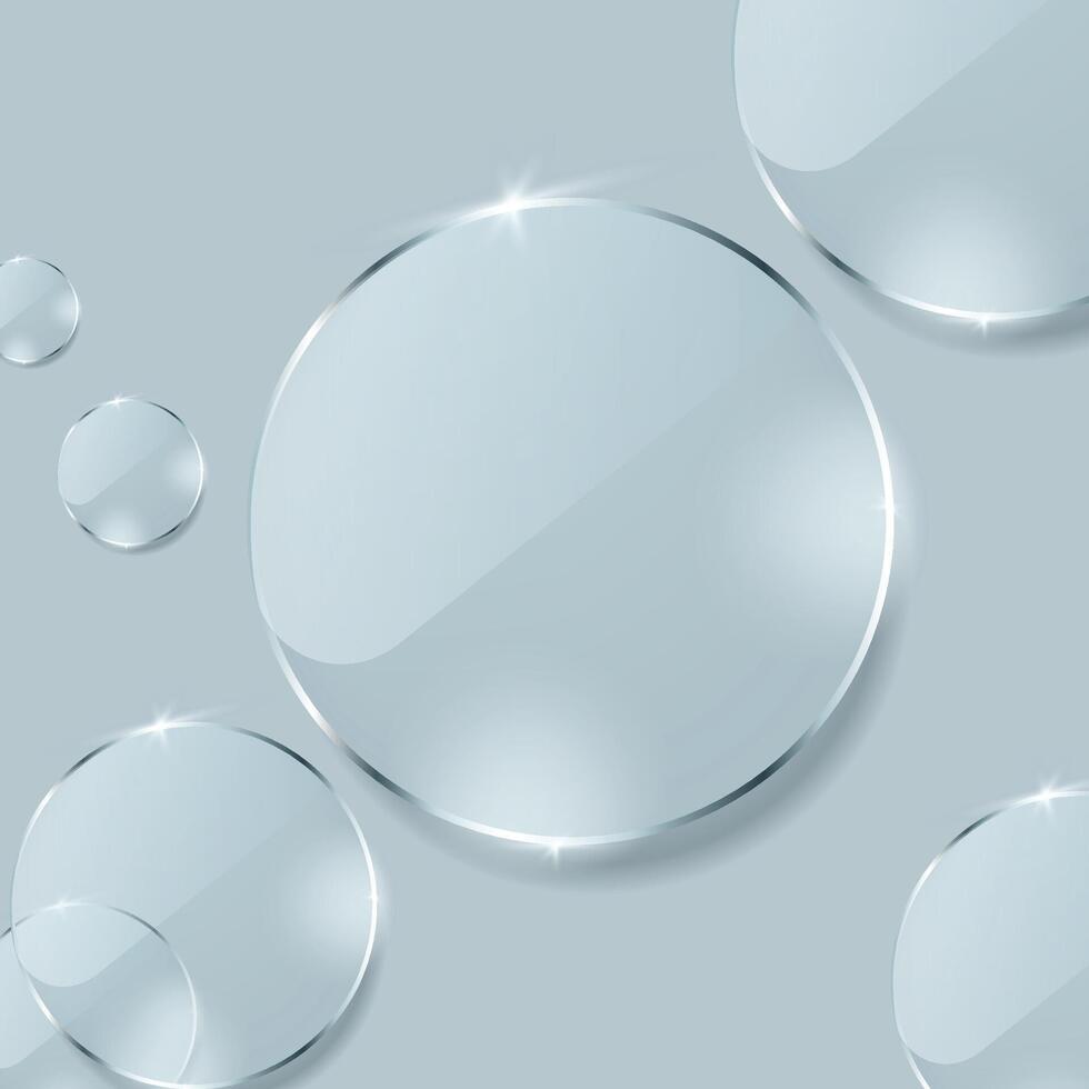 Glass circle round abstract background vector
