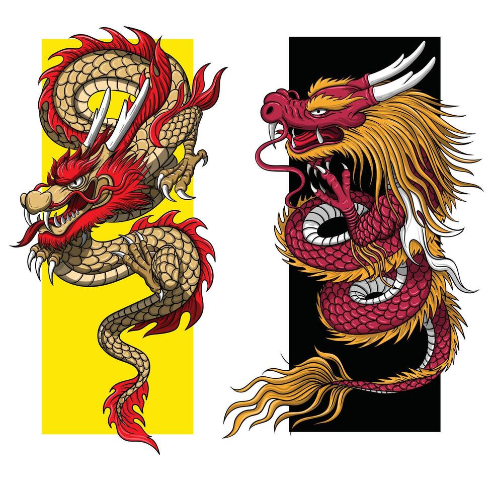 Dragon sketch, symbol dragon illustration vector