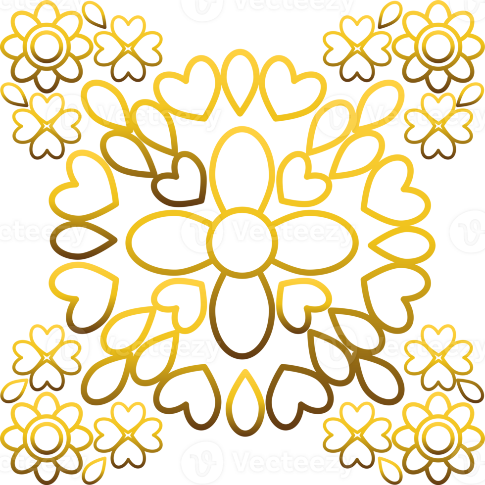 Gold Flower Arrangement Design png