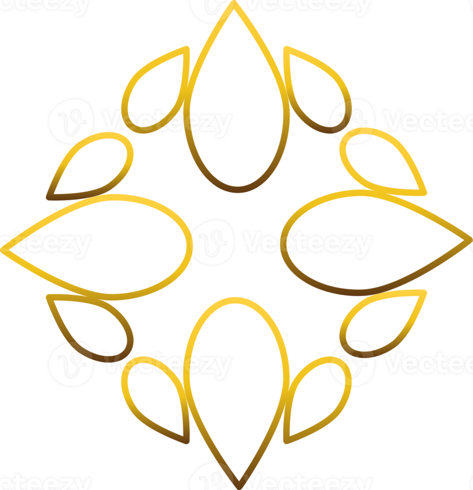 Gold Flower Pattern Design png