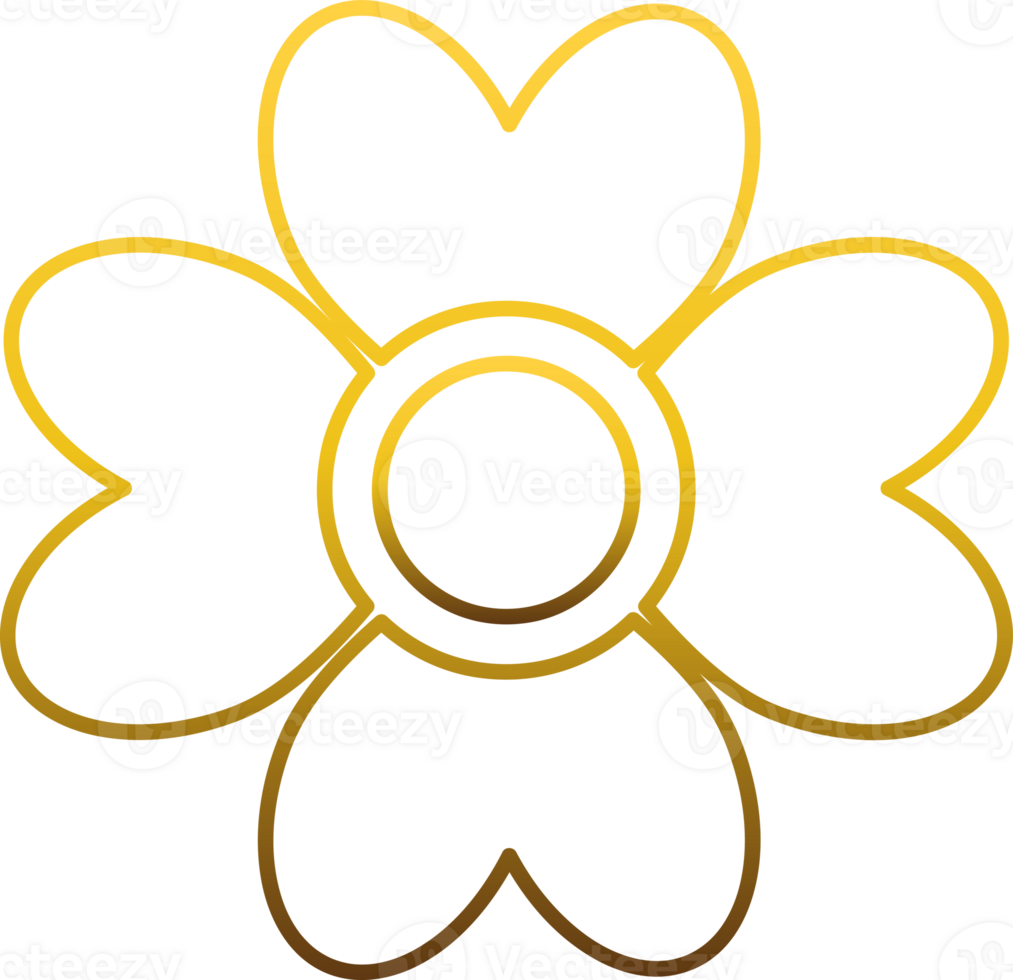 Gold and Flower Decorative Artwork png
