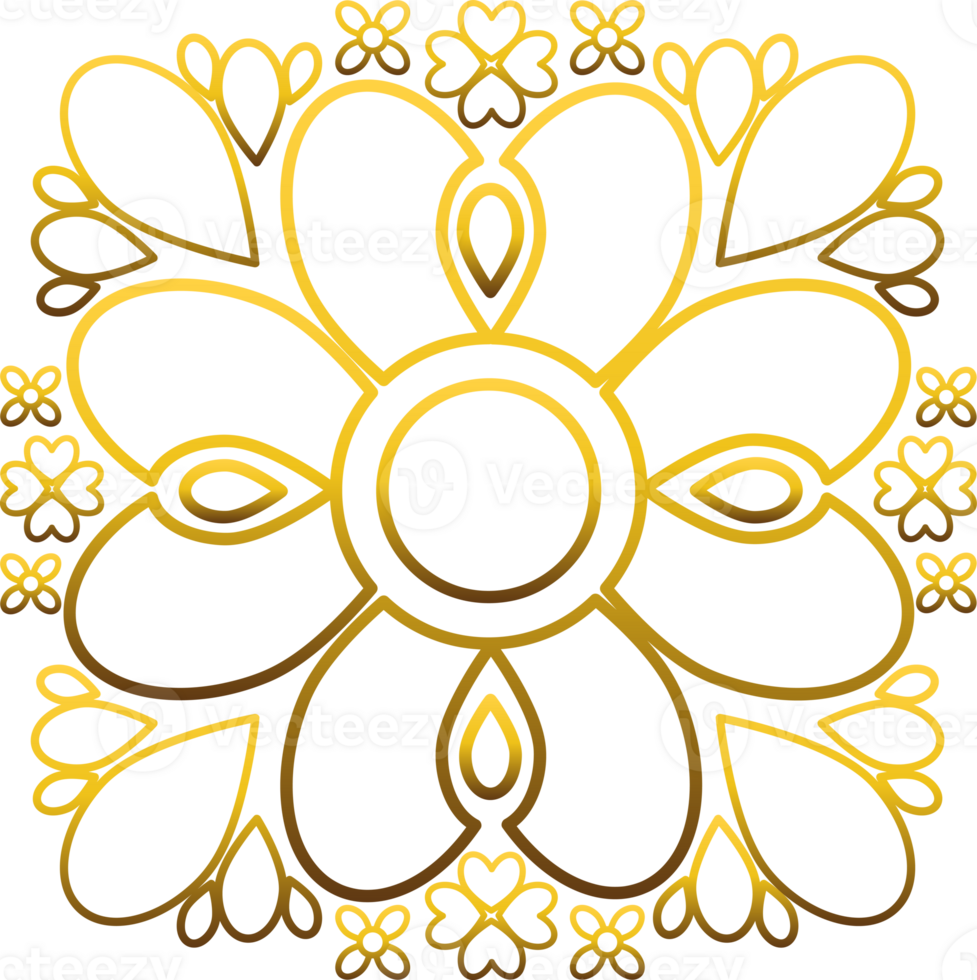 Golden Flower Arrangement Design png