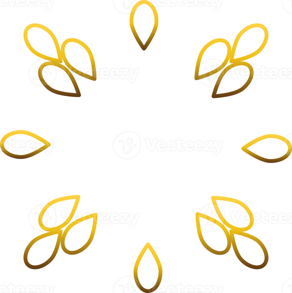 Elegant Gold Flower Art png