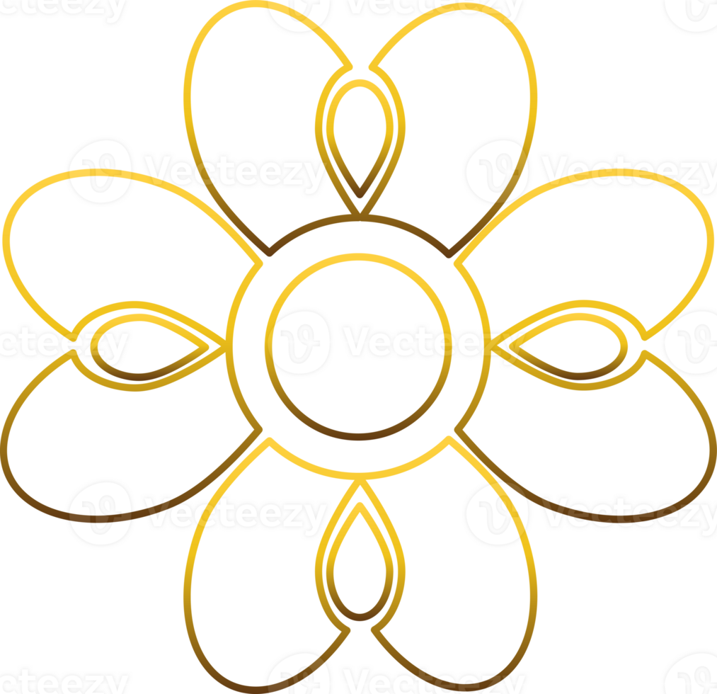 golden flower clip art design png