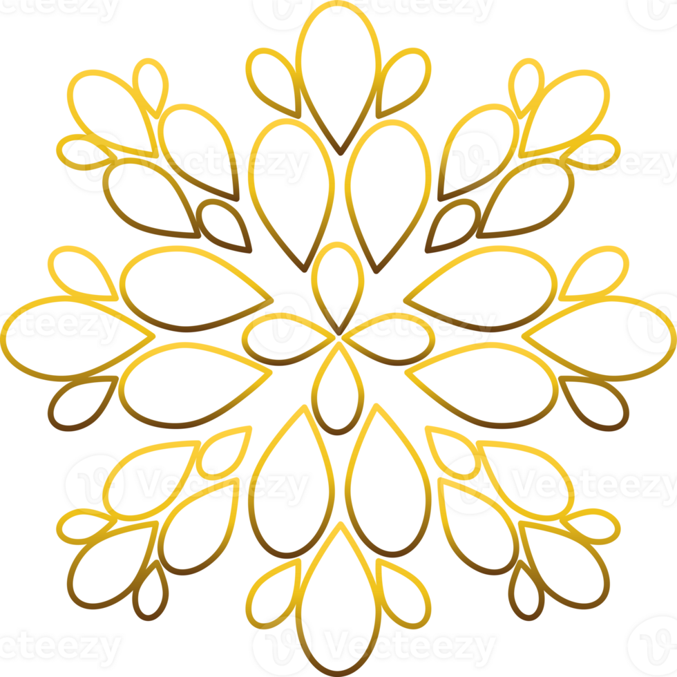 Gleaming Gold Flower Decoration png