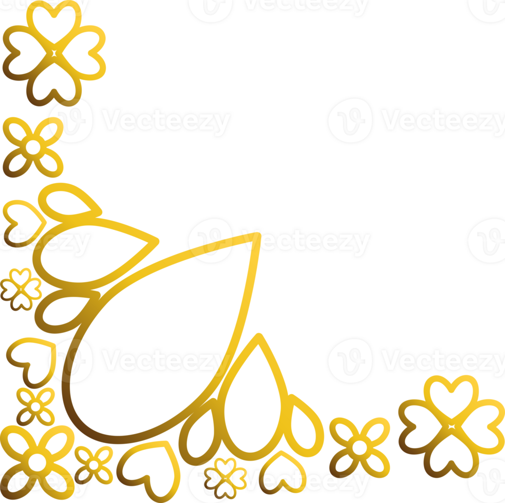 Floral Gold Corner Arrangement png