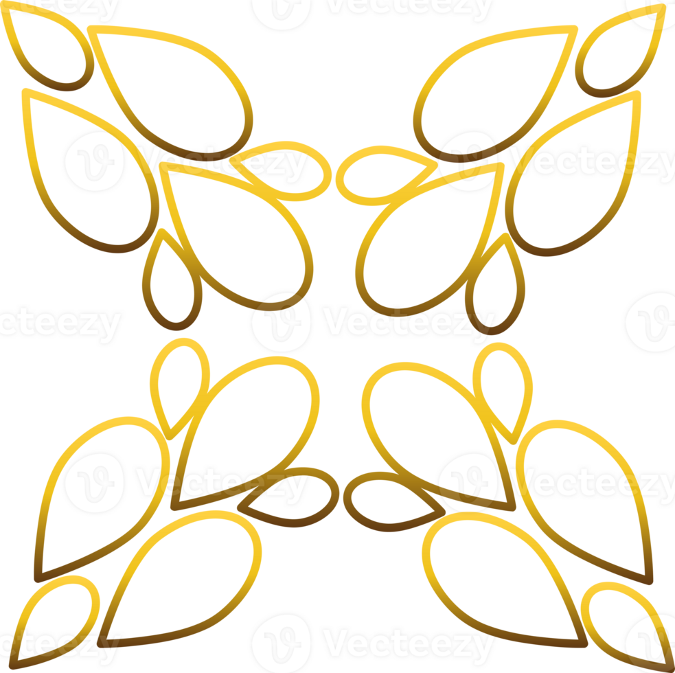 Golden Flower Accent Piece Design png