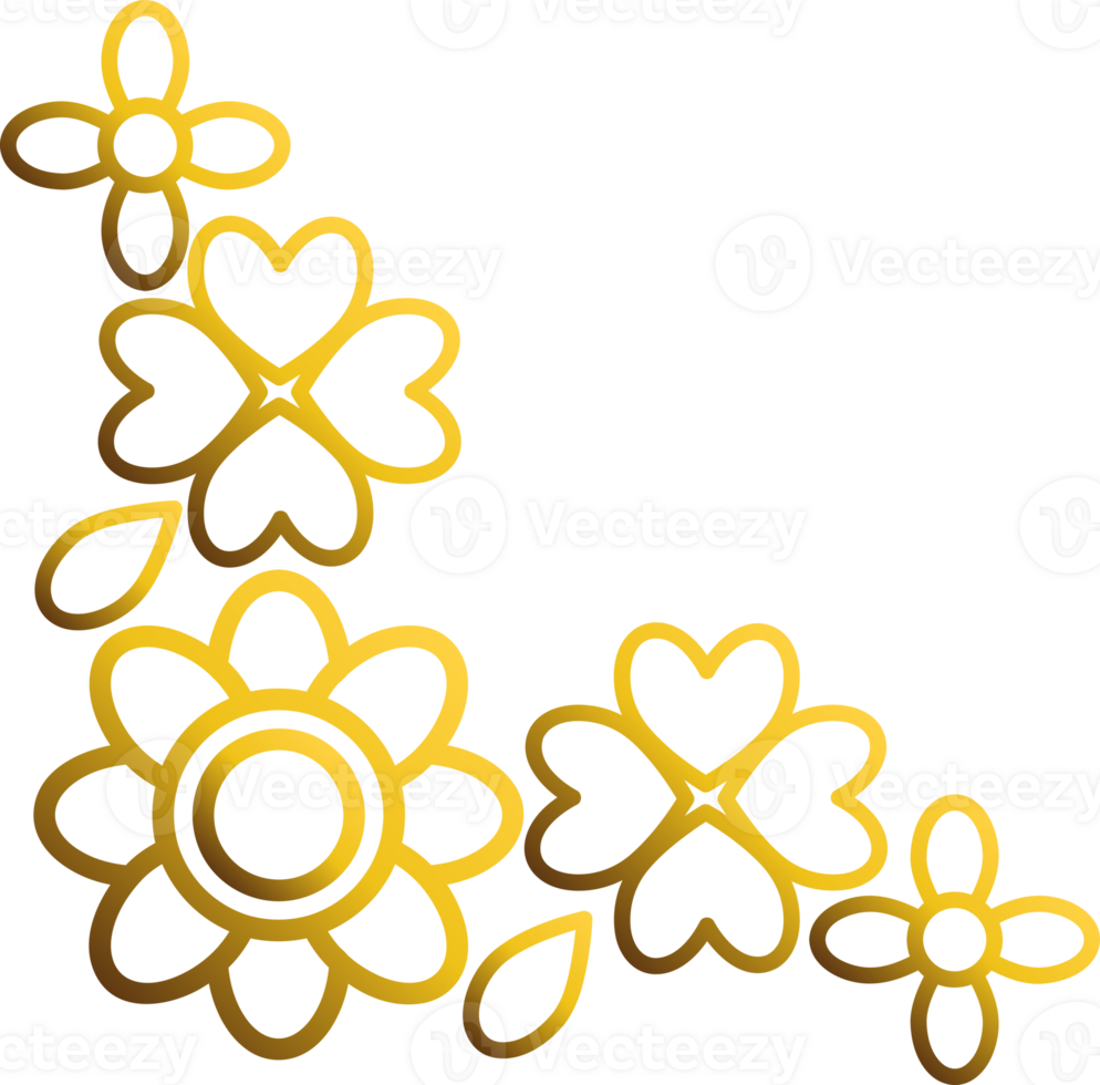 flower frame border corner ornament design png