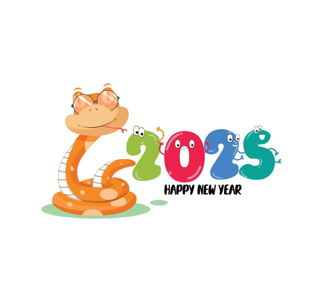 Happy new year with snake vector