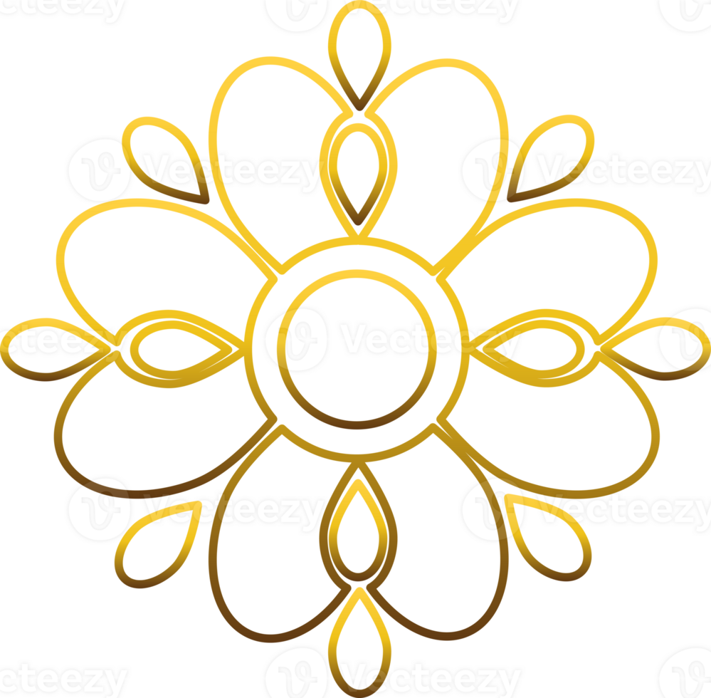 Golden Flower Motif Creation png