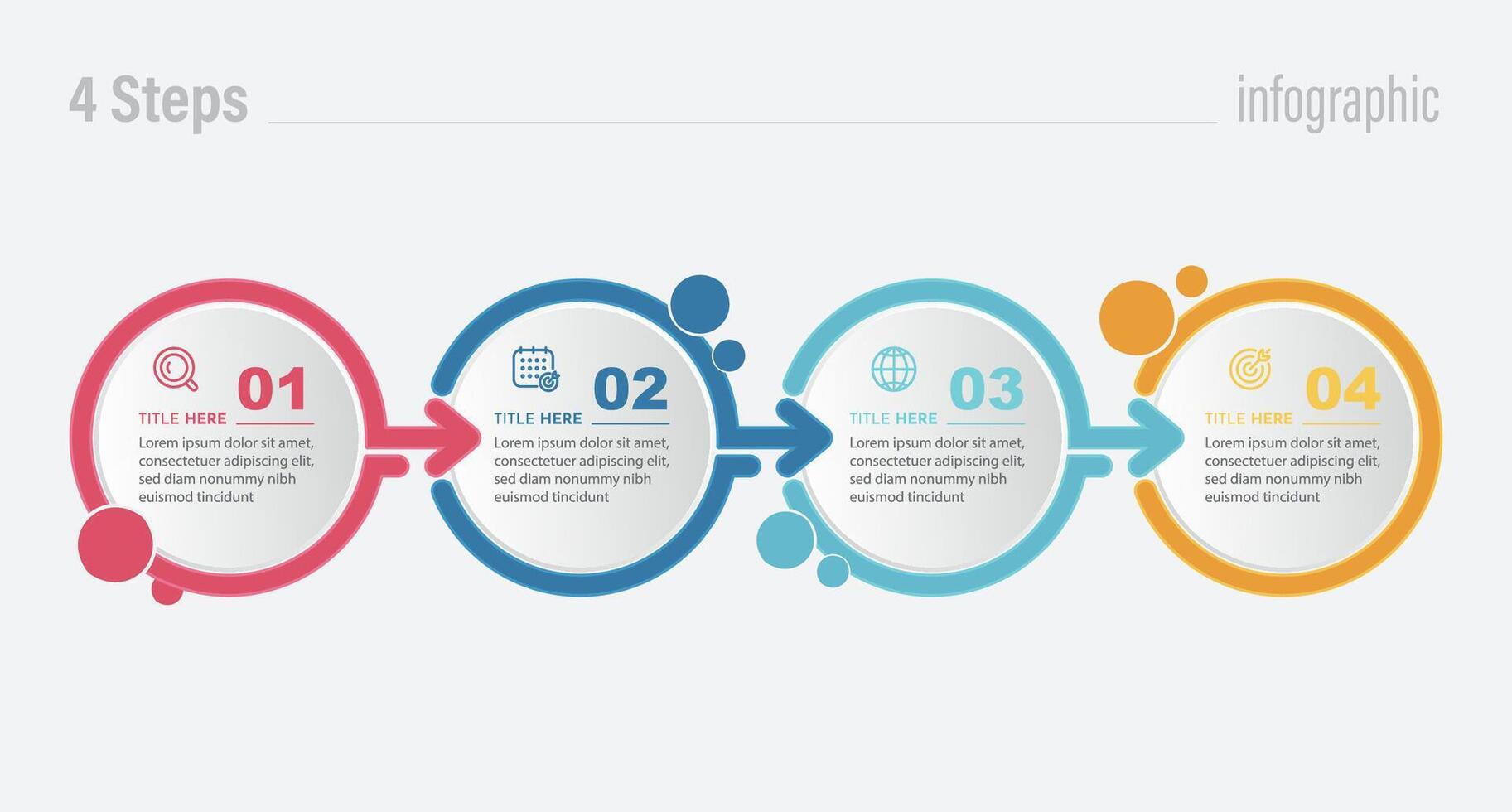 4 Steps Infographic Design vector