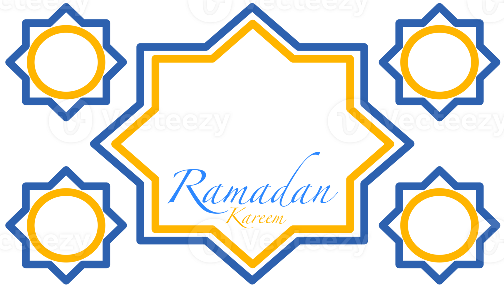 Ramadan Kareem design with geometric stars and circles, Festive Islamic greetings png